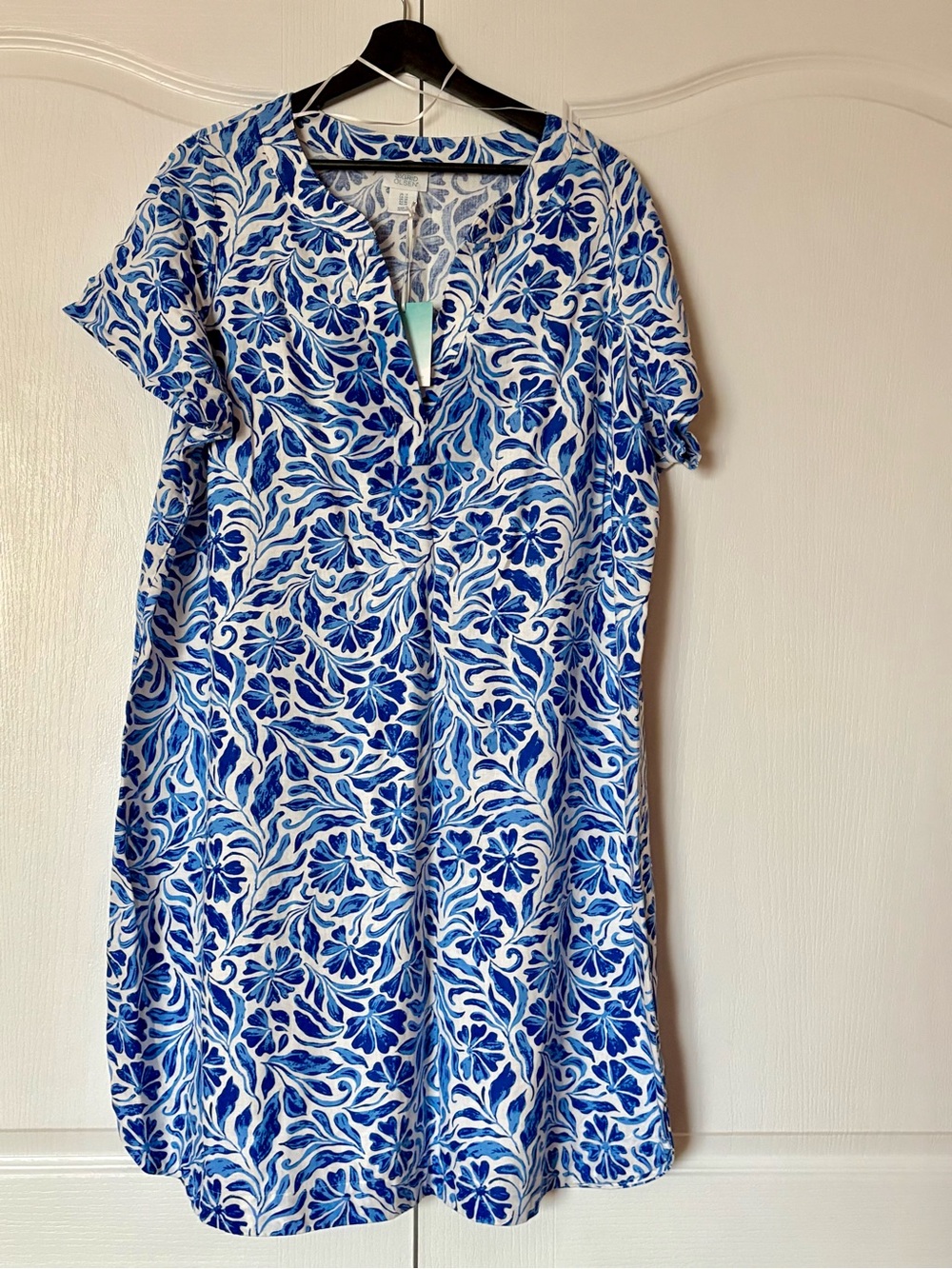 Sigrid Olsen Blue & White Floral Midi Dress